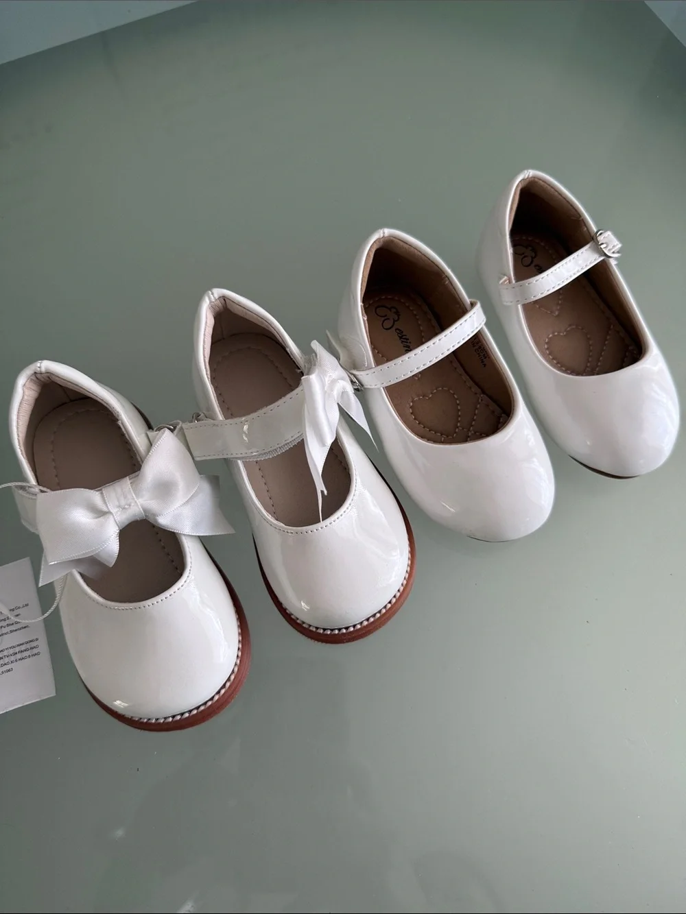 Girls White Shoes. Size 5 Months